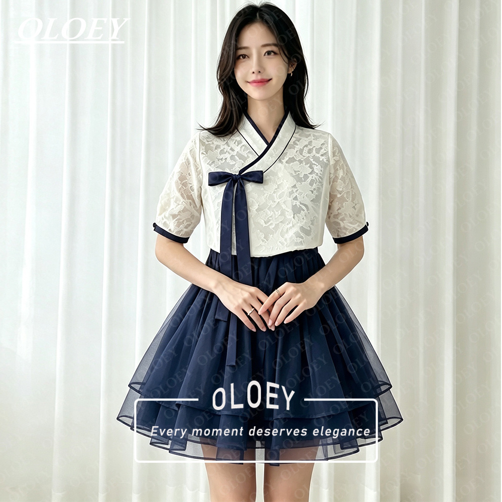 Hanbok Modern Set - OLOEY Современный черный короткий концертный ханбок,